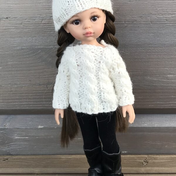 Saģērbām lellīti Paola Reina. Noadīsim līdzīgu džemperi un cepurīti uz pasūtījumu (15 EUR)